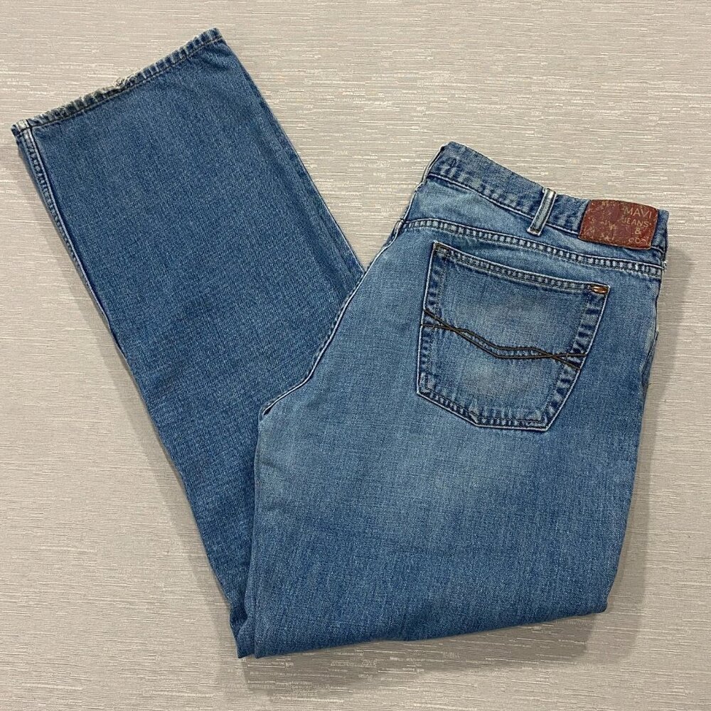 Mavi Matt Jeans Mens 38 x 34 Relaxed Loose Fit Straight Leg 100% Cotton Denim